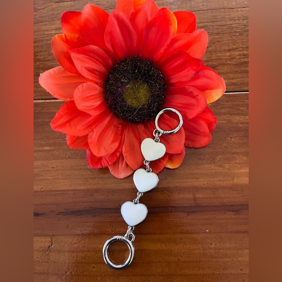 No Brand Accessories - New Silver White Heart Shape Purse Chain Extender